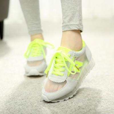 韩版N字鞋透气网纱运动鞋女 真皮休闲旅游鞋韩国阿甘鞋舒适凉鞋潮