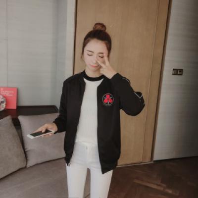 新款女士刺绣外套双面夹克 棒球服
