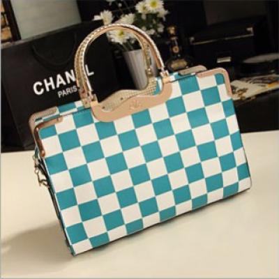 韩版黑白配格纹时尚女包手提单肩斜跨包