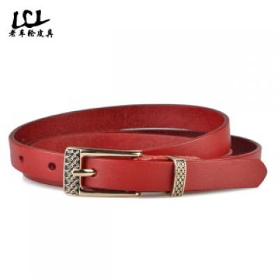 春夏新品 女 腰带女式 头层牛皮 复古韩板多色休闲皮带真皮细腰带