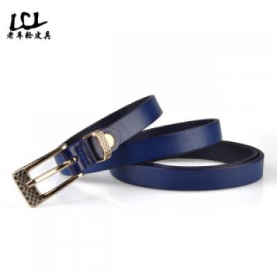 春夏新品 女 腰带女式 头层牛皮 复古韩板多色休闲皮带真皮细腰带