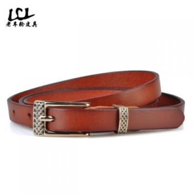 春夏新品 女 腰带女式 头层牛皮 复古韩板多色休闲皮带真皮细腰带