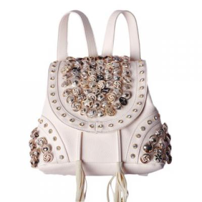 新品热销pu印花柳钉双背学生书包 学院风韩版美女潮流休闲双肩包