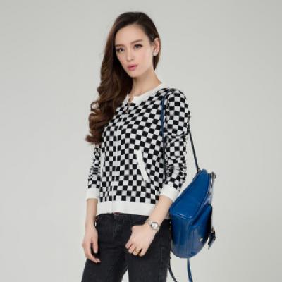 韩版长袖T恤 女薄款针织开衫 长袖拉链休闲T恤