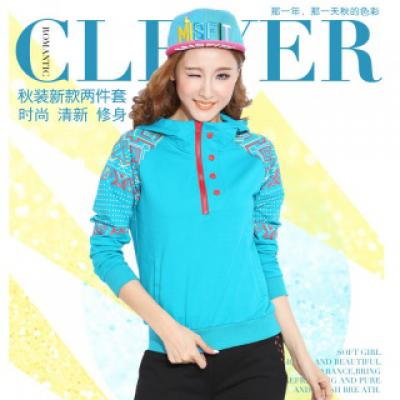 秋装新款女装韩版时尚长袖套头卫衣外套女大码运动服休闲套装
