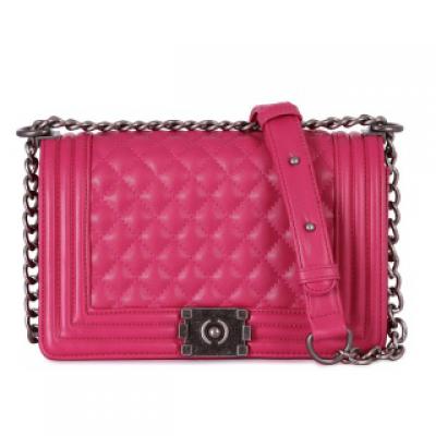 小香风菱格链条包牛皮包包新款真皮女包单肩斜跨小包女包