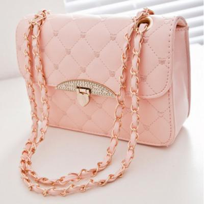 女包新品新款淑女甜美菱格纹时尚女包单肩斜挎包女包包